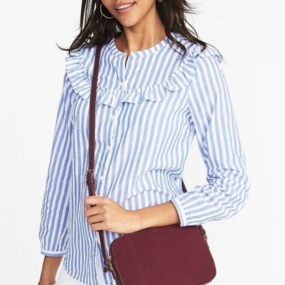 Old Navy Tops - Old Navy Striped Buttons Down Top Blouse